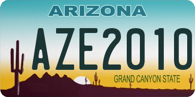 AZ license plate AZE2010