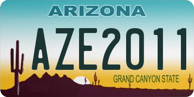 AZ license plate AZE2011