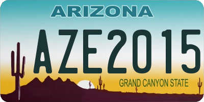 AZ license plate AZE2015