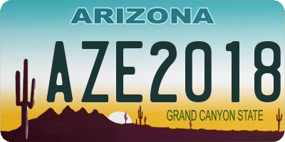 AZ license plate AZE2018