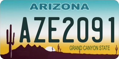 AZ license plate AZE2091