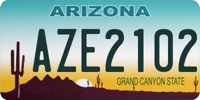 AZ license plate AZE2102