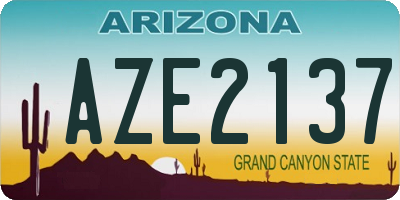 AZ license plate AZE2137
