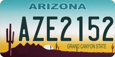 AZ license plate AZE2152