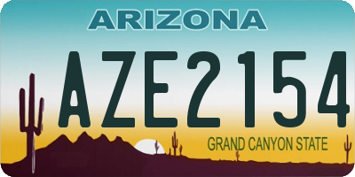 AZ license plate AZE2154