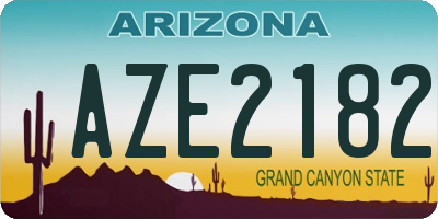 AZ license plate AZE2182