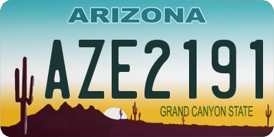 AZ license plate AZE2191