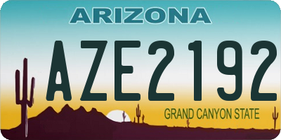 AZ license plate AZE2192
