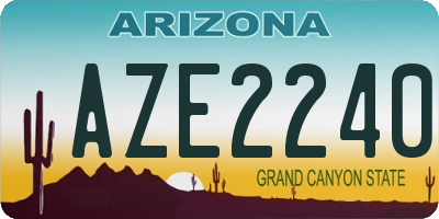 AZ license plate AZE2240