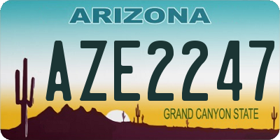 AZ license plate AZE2247