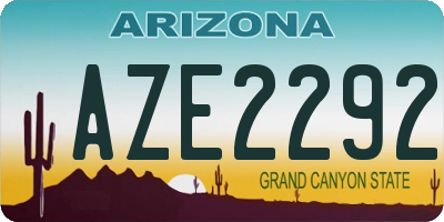 AZ license plate AZE2292
