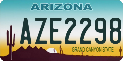 AZ license plate AZE2298