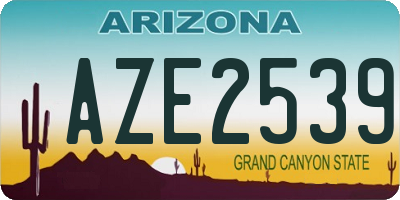 AZ license plate AZE2539