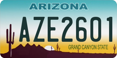 AZ license plate AZE2601
