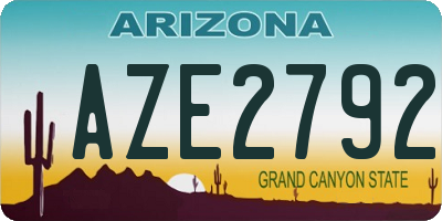 AZ license plate AZE2792