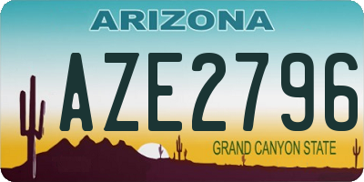 AZ license plate AZE2796