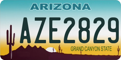 AZ license plate AZE2829