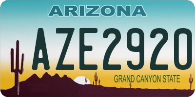 AZ license plate AZE2920