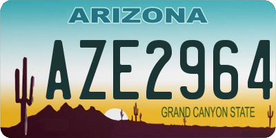 AZ license plate AZE2964