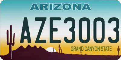AZ license plate AZE3003