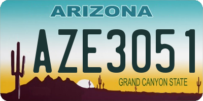 AZ license plate AZE3051