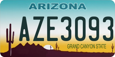 AZ license plate AZE3093