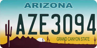 AZ license plate AZE3094
