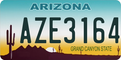 AZ license plate AZE3164