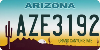 AZ license plate AZE3192