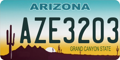 AZ license plate AZE3203