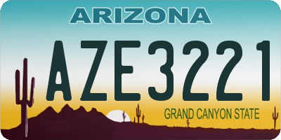 AZ license plate AZE3221
