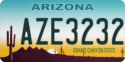 AZ license plate AZE3232