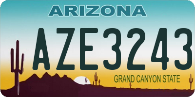AZ license plate AZE3243