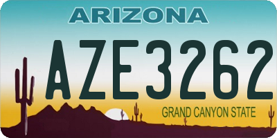 AZ license plate AZE3262
