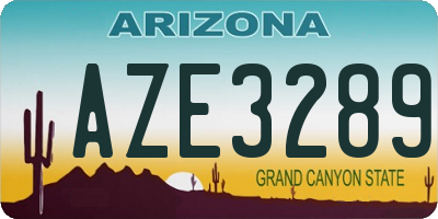 AZ license plate AZE3289