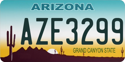 AZ license plate AZE3299