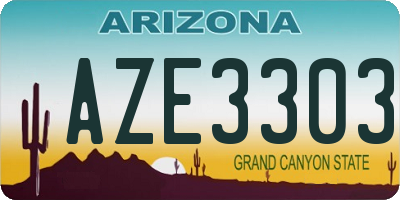 AZ license plate AZE3303
