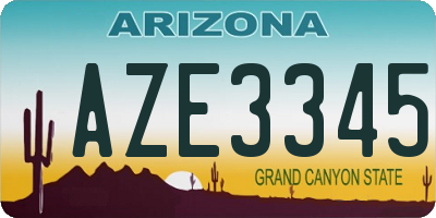 AZ license plate AZE3345