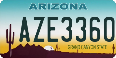 AZ license plate AZE3360