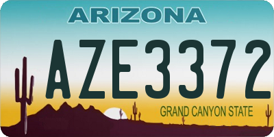 AZ license plate AZE3372