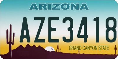 AZ license plate AZE3418