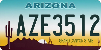 AZ license plate AZE3512