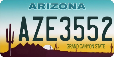 AZ license plate AZE3552