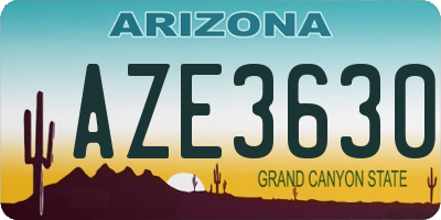 AZ license plate AZE3630