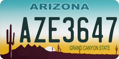 AZ license plate AZE3647