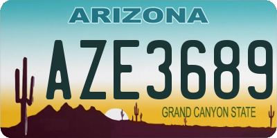AZ license plate AZE3689