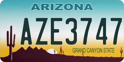 AZ license plate AZE3747