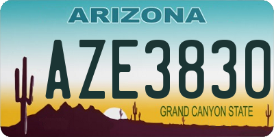 AZ license plate AZE3830