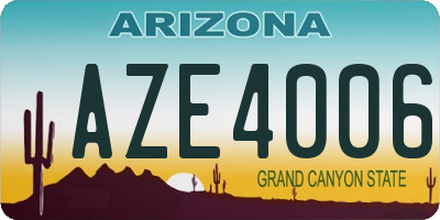 AZ license plate AZE4006