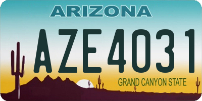 AZ license plate AZE4031